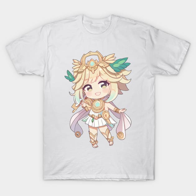 Virgo Chibi Zodiac Anime Girl T-Shirt by peachycrossing